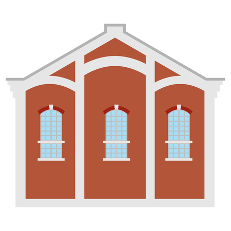 Vector illustration old town factory building. Architecture. Manufactory icon.のイラスト素材