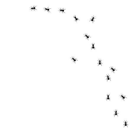 Raster illustration line of worker ants marching to some destination. Ant roadの写真素材