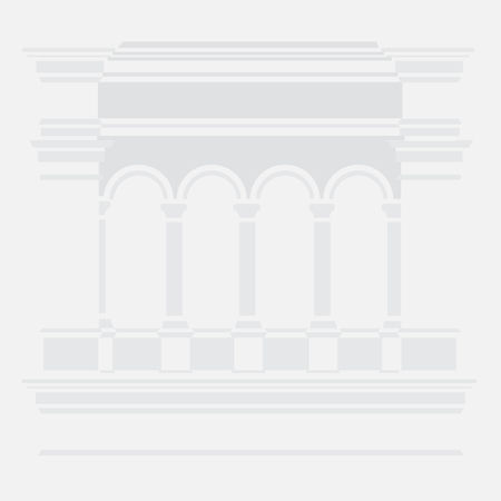 Raster illustration Roman colonnade isolated on white. Court Building raster icon. Realistic antique marble temple front with columnsの写真素材