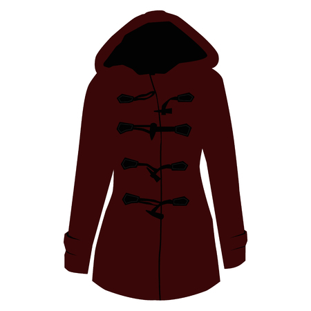 Vector illustration red bordo pea, trench coat design.のイラスト素材