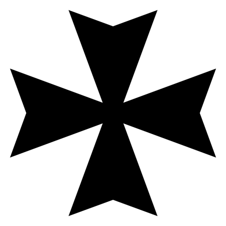 Vector illustration black sign Maltese cross icon isolated on white background.のイラスト素材