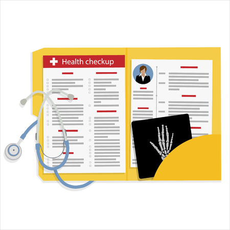 Vector illustration realistic health checkup healthcare conceptのイラスト素材