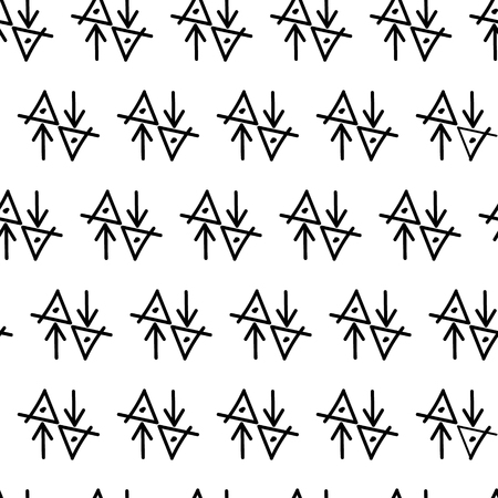 Raster illustration decorative hand drawn  pattern. Black and white background with ornamental decorative elements with ethnic, traditional motives.の写真素材