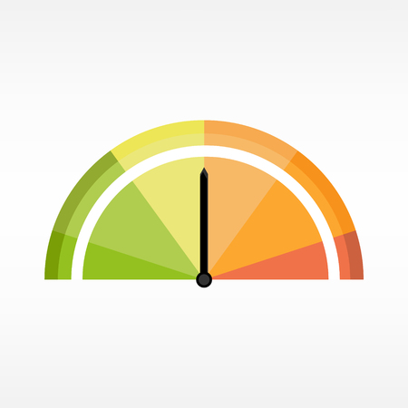 raster illustration tachometer icon. Measurement icon. Speedometer. Speed icon flat design medium, high, slowの写真素材