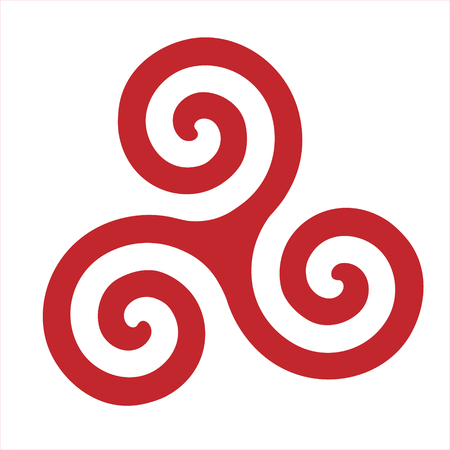 Raster illustration triskel symbol. Triskelion shield. Ancient symbol. Triskeleの写真素材