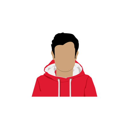Vector illustration male, man avatar profile icon in sport clothes. Flat design characterのイラスト素材