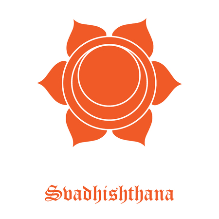 Raster Svadhishthana sacral chakra hinduism symbol orange  for meditation and yogaの写真素材