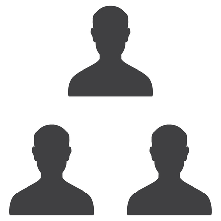 Set of black simple flat people vector iconsのイラスト素材