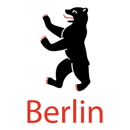 Vector illustration symbol of Berlin, Germany Bear isolated on white background.のイラスト素材
