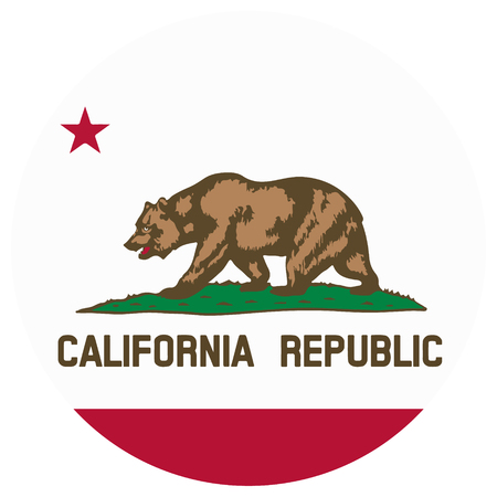Vector round flag of California State. のイラスト素材