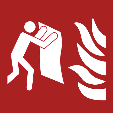 Safety sign- fire blanket location sign vector stickerのイラスト素材