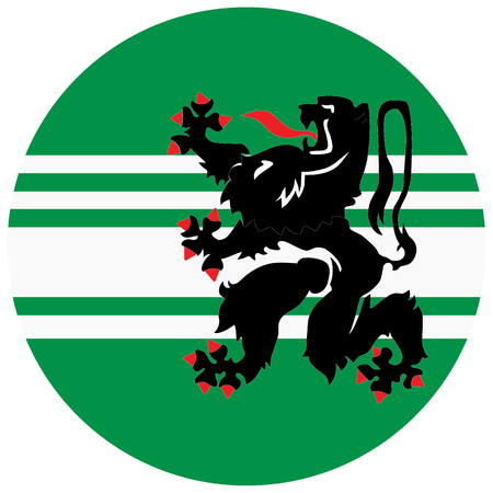Flag of East Flanders, Province of Belgium. East Flanders vector round flag icon, buttonのイラスト素材