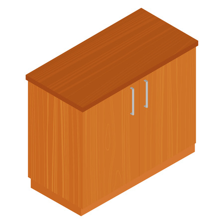 Kitchen design element. Isometric kitchen cabinet for room layout and design.のイラスト素材