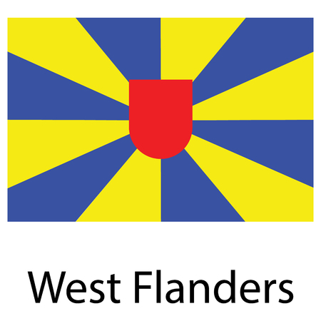 Vector icon flag West Flanders, Flemish Region, Belgiumのイラスト素材