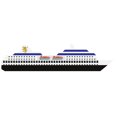 Vector illustration of sea cruise ship isolated on white backgroundのイラスト素材