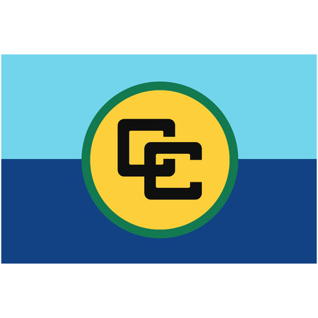 Vector flag of Caricom. Caribbean Community flag buttonのイラスト素材