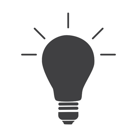 Light Bulb icon vector, isolated on white background. Idea sign, solution, thinking concept. Lighting Electric lamp. のイラスト素材
