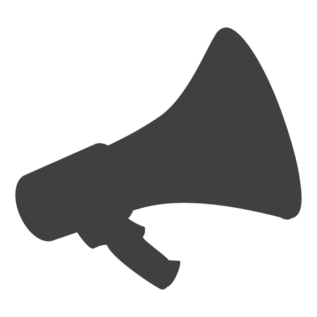 Silhouette of megaphone vector icon. Message sign, symbol のイラスト素材