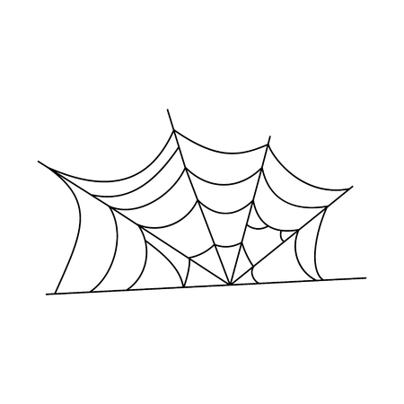 Halloween cobweb vector frame border and dividers isolated on white with spider web for spiderweb scary designのイラスト素材