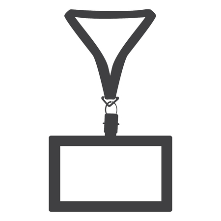 Raster icon lanyard with tag.  Name badge or tag. Employee badge isolated on white backgroundの写真素材