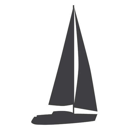 Simple flat raster icon yacht boat. Nautical transport sign, symbolの写真素材