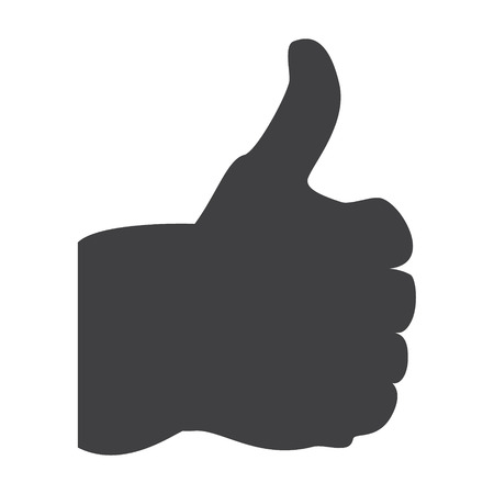Raster like or share sign, symbol. Thumb finger up flat icon or buttonの写真素材