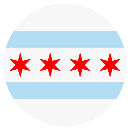 Raster icon Chicago flag. National round Chicago flag backgroundの写真素材