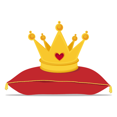Golden crown on red pillow vectorのイラスト素材