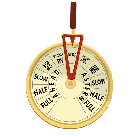 Vector illustration golden vintage engine room telegraph. Stop concept.のイラスト素材