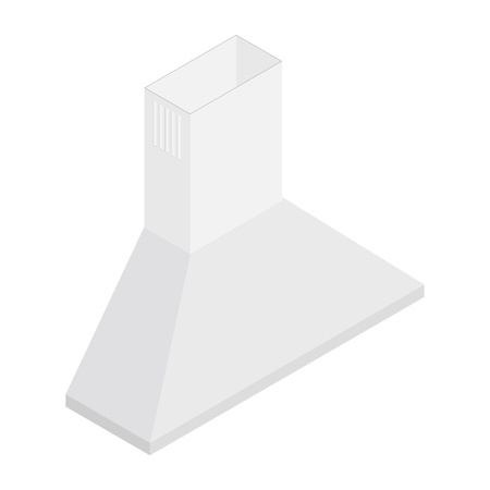 Vector illustration isometric metallic extractor kitchen hood. House appliance. Cooker hoodのイラスト素材
