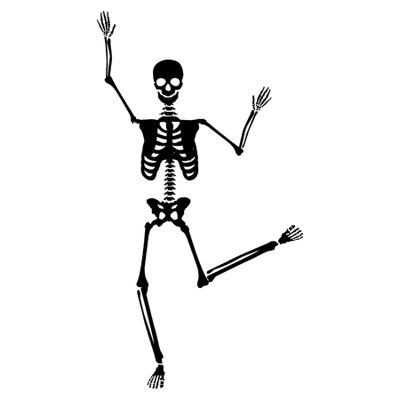 Vector illustration dancing skeleton for Halloween. Autumn holidaysのイラスト素材