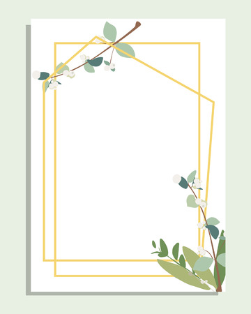 Card with flower, leaves. Wedding ornament concept. Floral poster, invite. Vector decorative greeting card or invitation design backgroundのイラスト素材