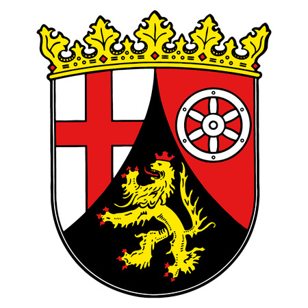 Rhineland-Palatinate. State's of Germany. Vector illustation. Coat of armsのイラスト素材