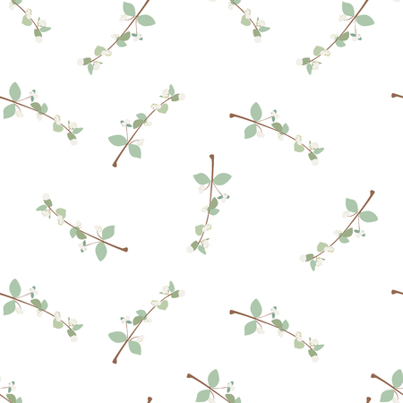 Seamless pattern, background with watercolor flowers and leaves isolated on white background. Floral decorationのイラスト素材