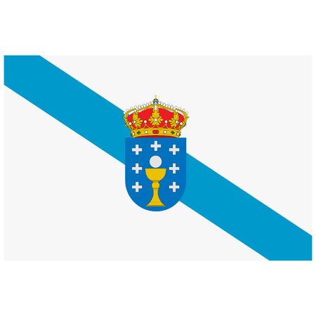 Vector flag of Spain autonomous community Galicia. のイラスト素材