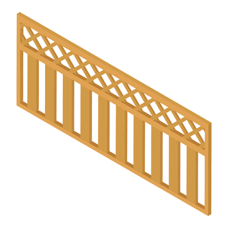 Wooden  rural garden fence isolated on white background. Vector illustrationのイラスト素材