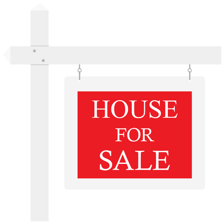 Home For Sale Real Estate Sign. Isolated on white background. Vector illustrationのイラスト素材