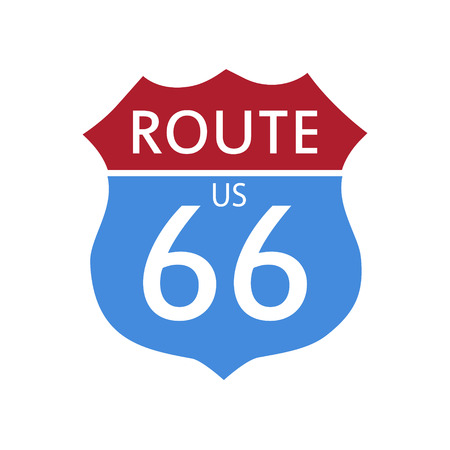 Street sign on historic route 66. Route sixty six road signのイラスト素材