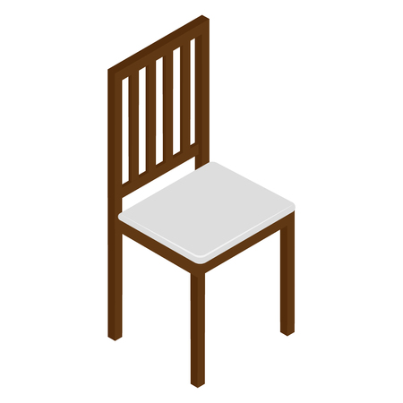 Wooden chair isolated on white background.のイラスト素材