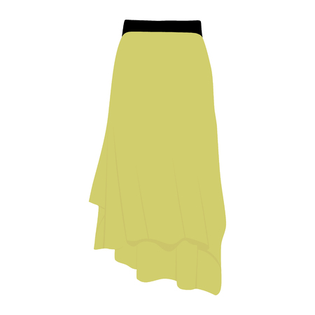 Vector skirt green template, design fashion woman illustration. Women skirtのイラスト素材