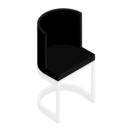 Black modern chair isolated on white background.のイラスト素材