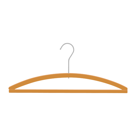 VIntage wooden coat hanger, clothes hanger on a white backgroundのイラスト素材