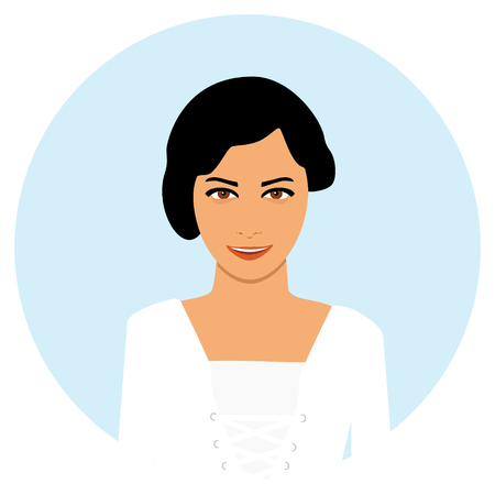 Young girl, woman face avatarのイラスト素材