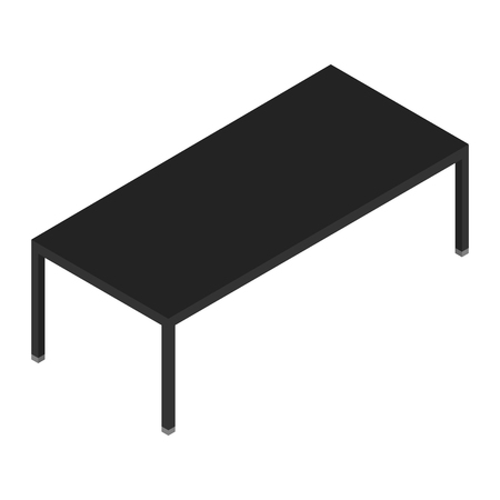 Black empty office desk table isolated on white backgroundのイラスト素材