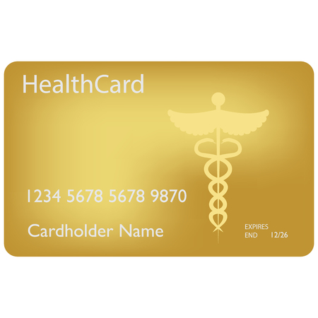 Medical insurance card. Medical service concept. Blank Health Care Medical Insurance Card Isolated On White Backgroundの写真素材