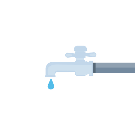 Water tap faucet with drop. Raster illustrationの写真素材