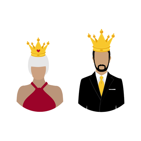 Royal family queen and king in crown. Monarch. Famous people. Rasterの写真素材