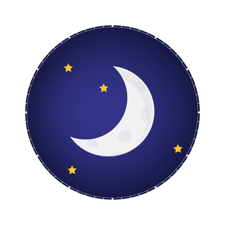 Mystical Night sky with half moon and stars. Moonlight nightのイラスト素材