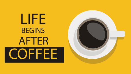 Coffee Poster Advertisement Flayers. Life begins after coffeeのイラスト素材