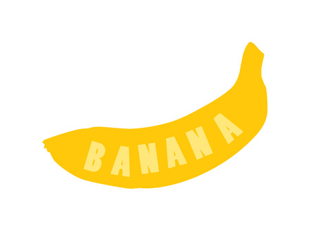 Banana silhouette logoのイラスト素材